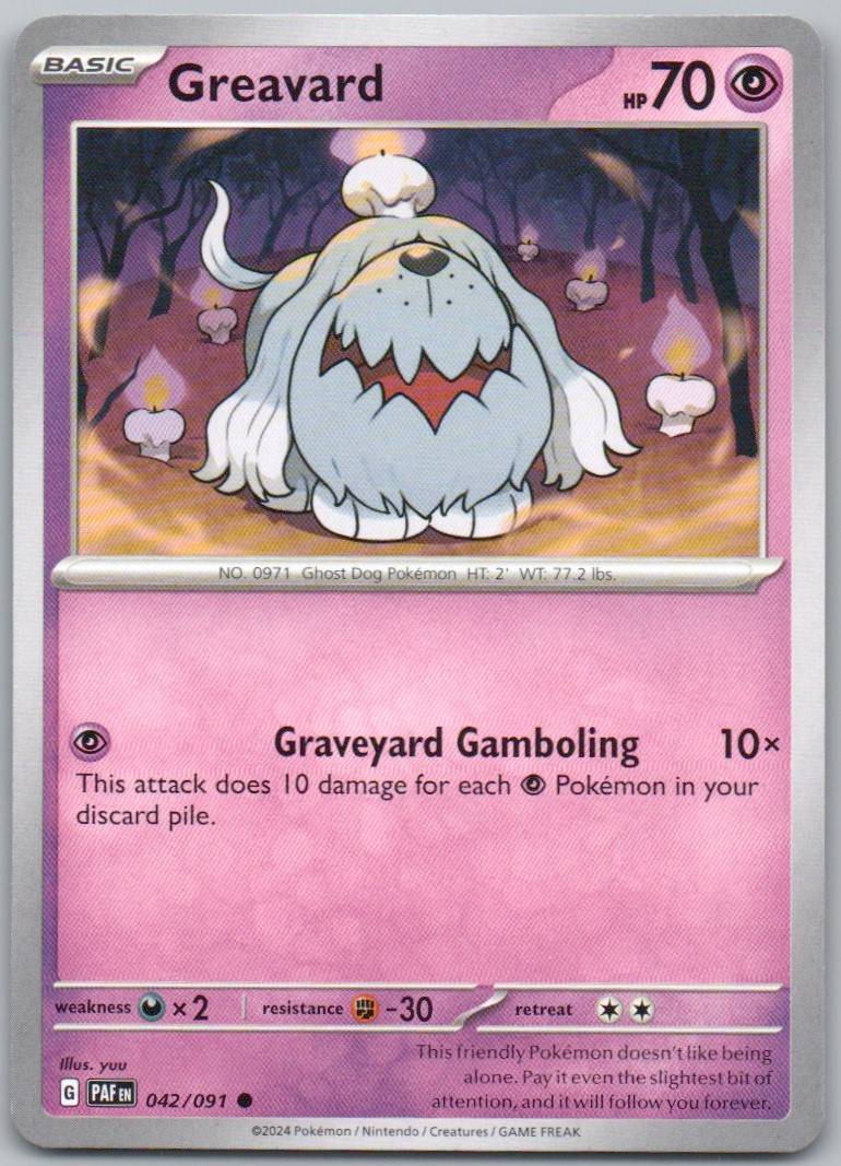 Greavard 042 Normal Psychic Card - Paldean Fates