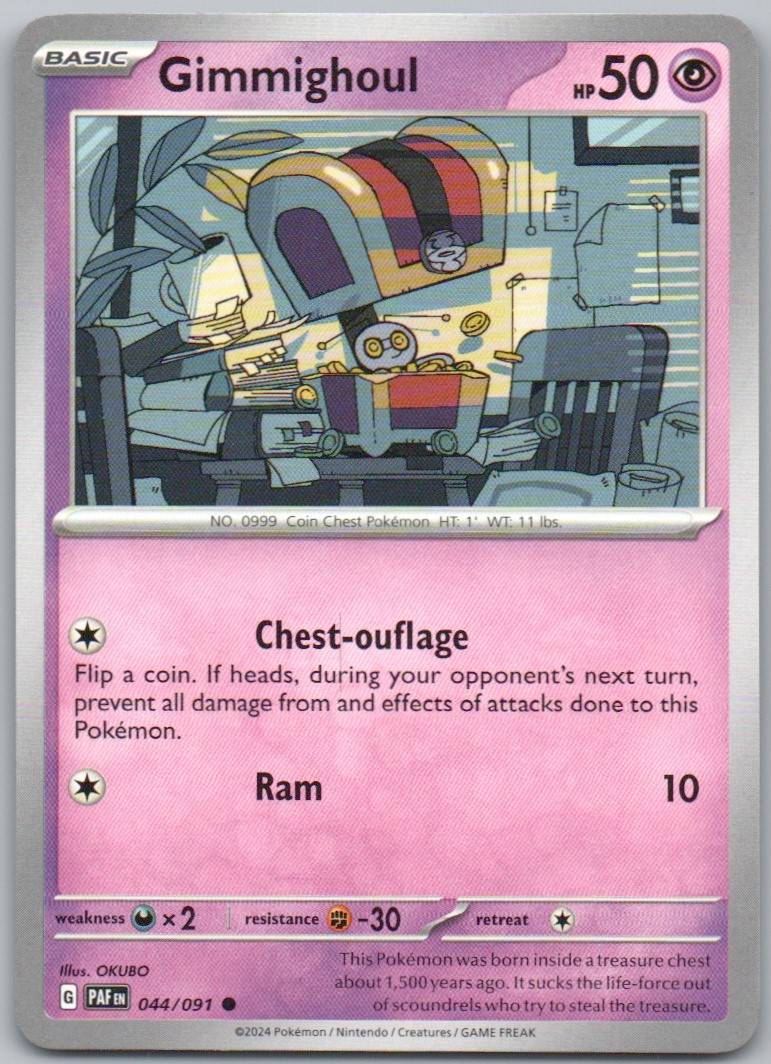 Gimmighoul 044 Normal Psychic Card - Paldean Fates