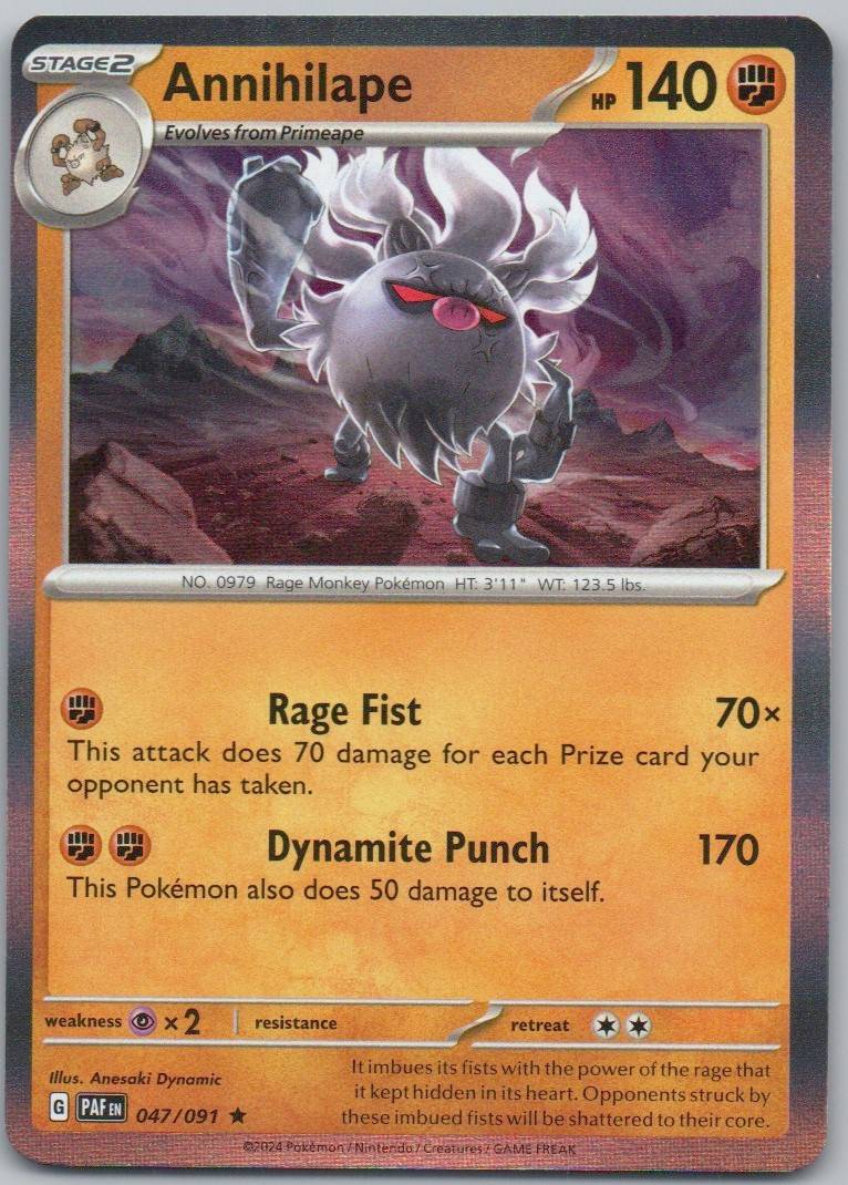 Annihilape 047 Holo Fighting Card - Paldean Fates