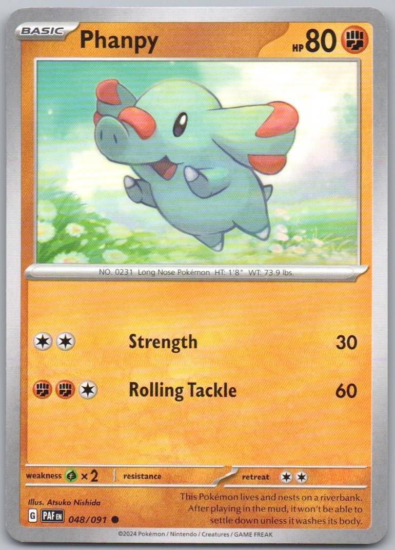 Phanpy 048 Normal Fighting Card - Paldean Fates