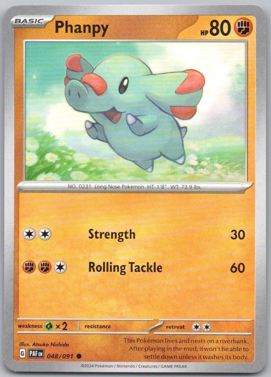 Phanpy 048 Normal Fighting Card - Paldean Fates