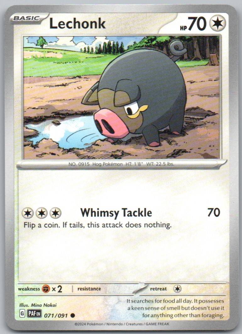Lechonk 071 Normal Colorless Card - Paldean Fates