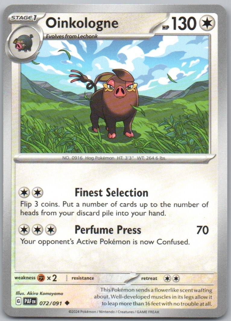 Oinkologne 072 Normal Colorless Card - Paldean Fates