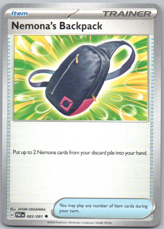 Nemona's Backpack 083 Normal Trainer Card - Paldean Fates
