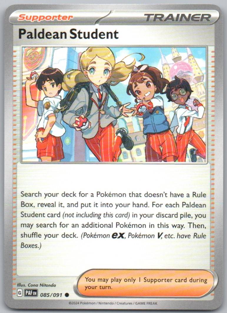 Paldean Student 085 Normal Trainer Card - Paldean Fates