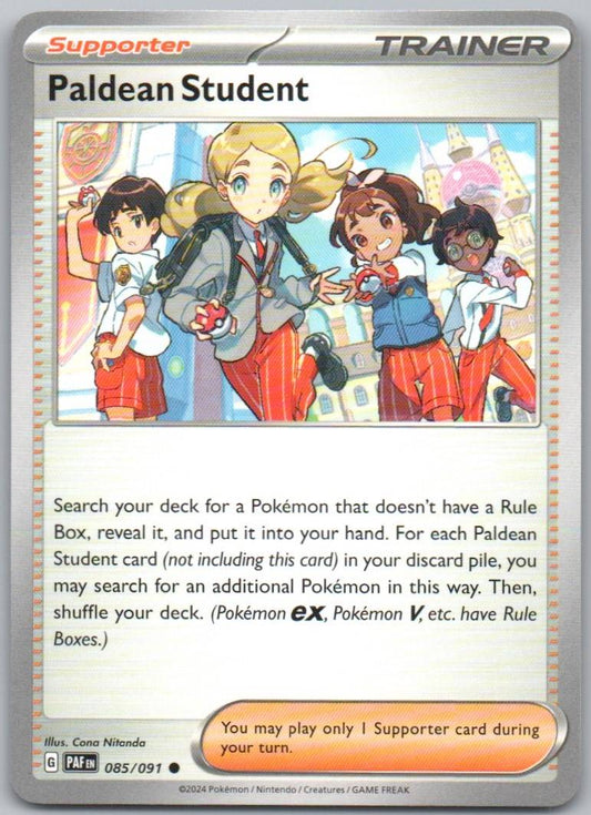 Paldean Student 085 Normal Trainer Card - Paldean Fates
