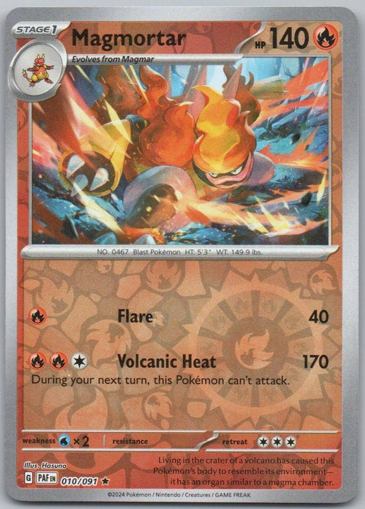 Magmortar 010 Reverse Holo Fire Card - Paldean Fates