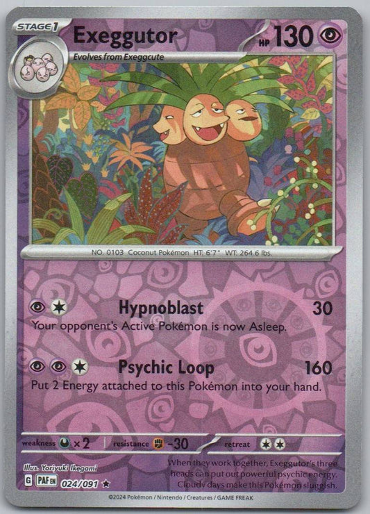 Exeggutor 024 Reverse Holo Psychic Card - Paldean Fates