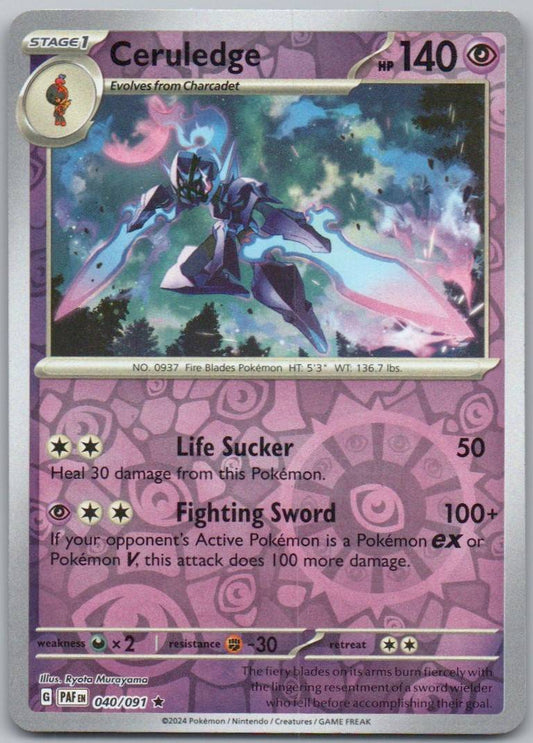 Ceruledge 040 Reverse Holo Psychic Card - Paldean Fates