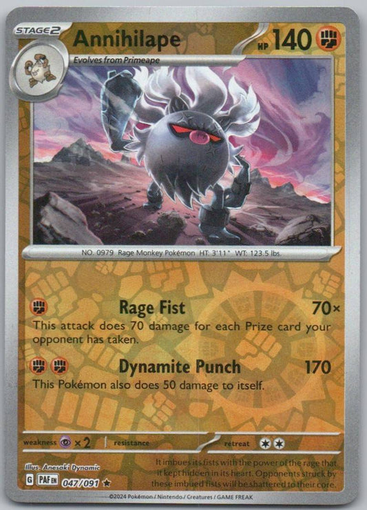 Annihilape 047 Reverse Holo Fighting Card - Paldean Fates