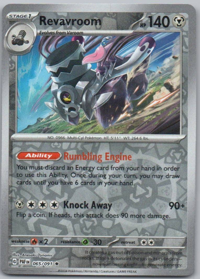 Revavroom 065 Reverse Holo Steel Card - Paldean Fates