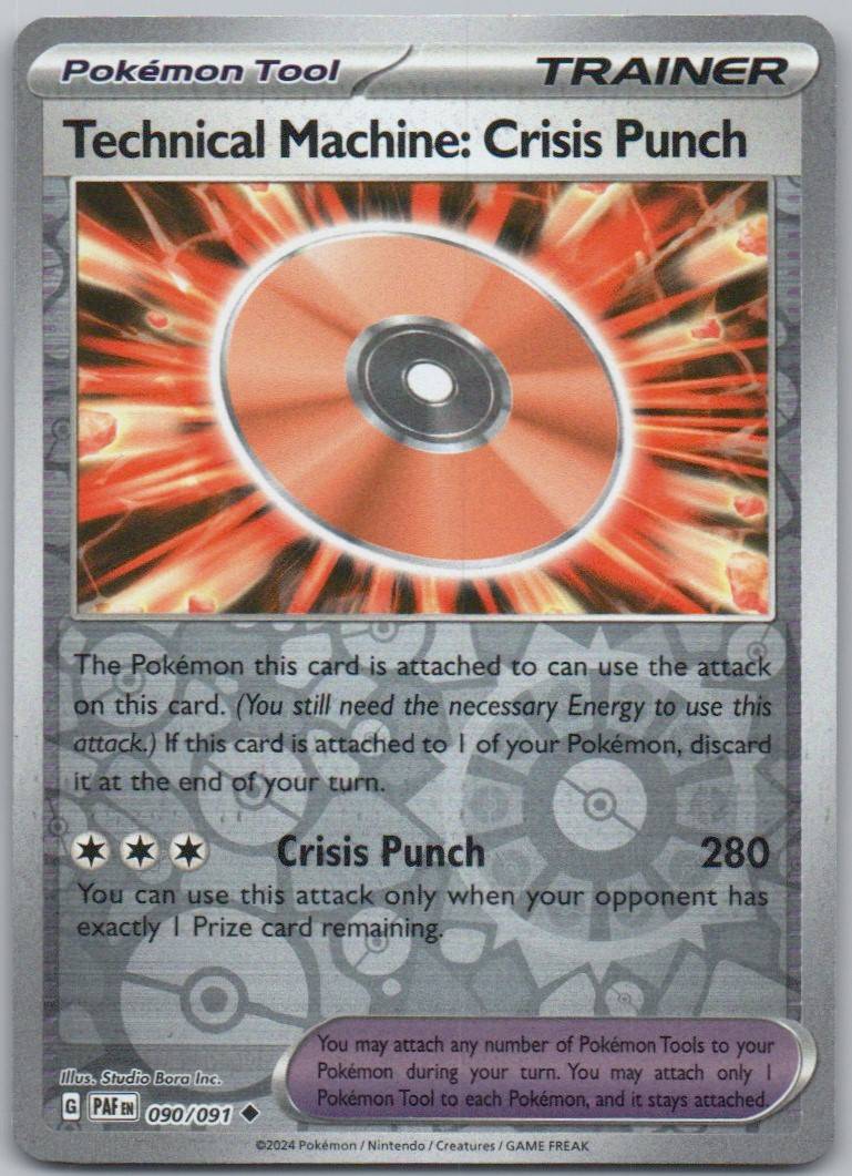 Technical Machine: Crisis Punch 090 Reverse Holo Trainer Card - Paldean Fates