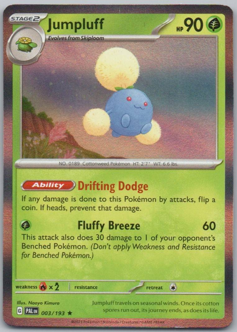Jumpluff 003 Holo Grass Card - Paldea Evolved