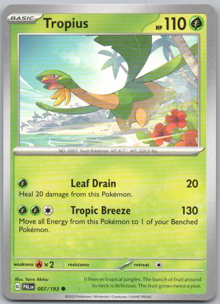 Tropius 007 Normal Grass Card - Paldea Evolved