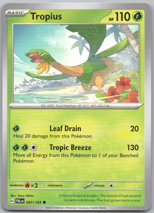 Tropius 007 Normal Grass Card - Paldea Evolved