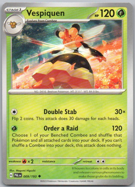 Vespiquen 009 Normal Grass Card - Paldea Evolved
