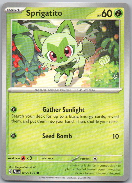 Sprigatito 012 Normal Grass Card - Paldea Evolved