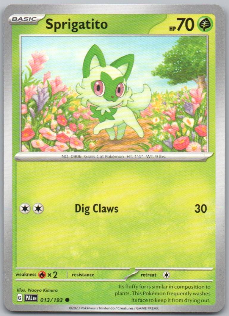 Sprigatito 013 Normal Grass Card - Paldea Evolved