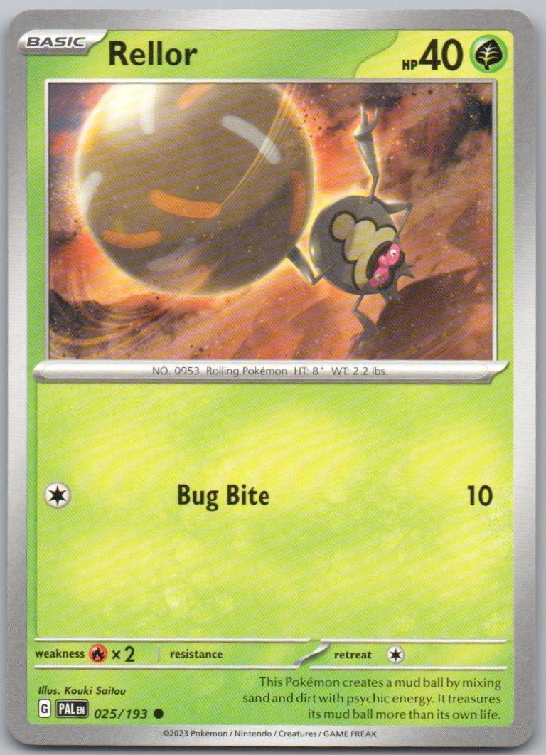Rellor 025 Normal Grass Card - Paldea Evolved