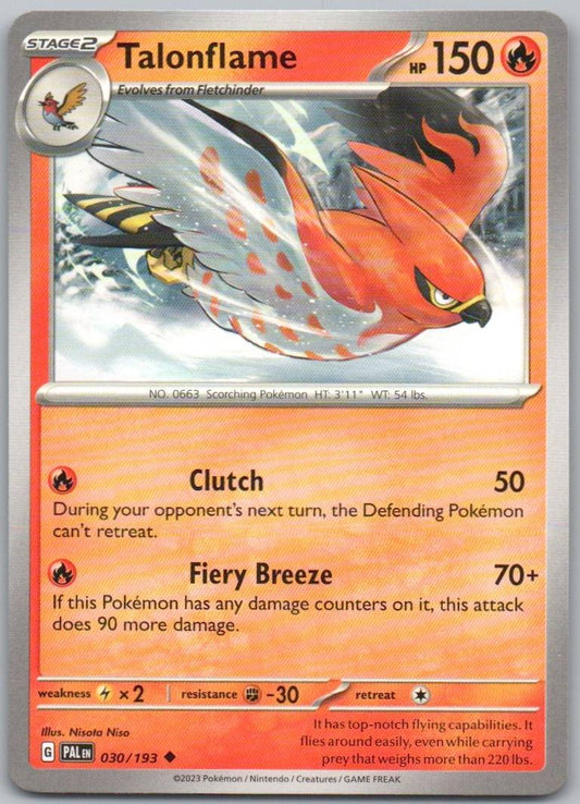 Talonflame 030 Normal Fire Card - Paldea Evolved
