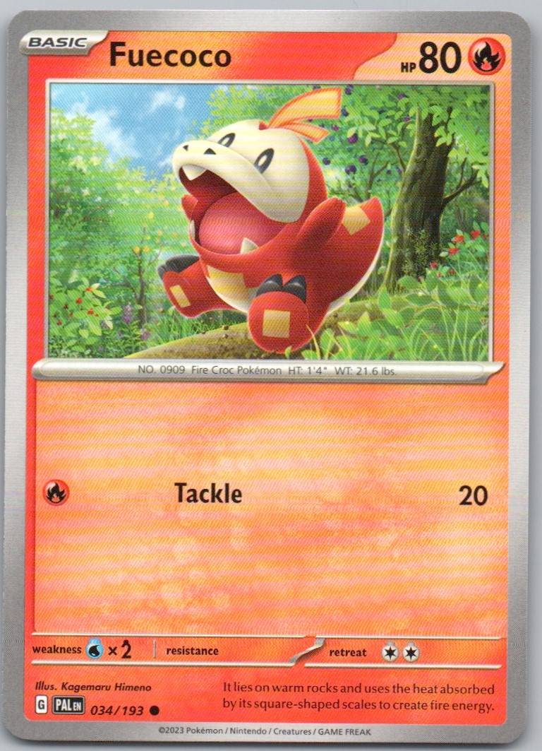 Fuecoco 034 Normal Fire Card - Paldea Evolved