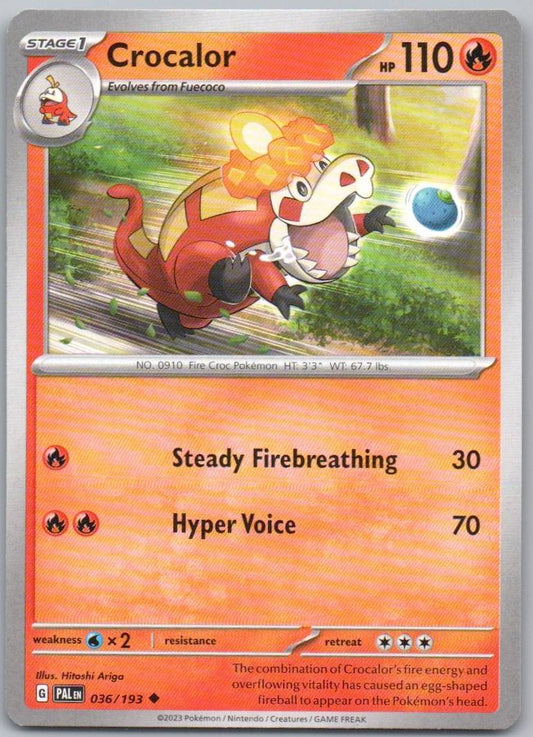 Crocalor 036 Normal Fire Card - Paldea Evolved
