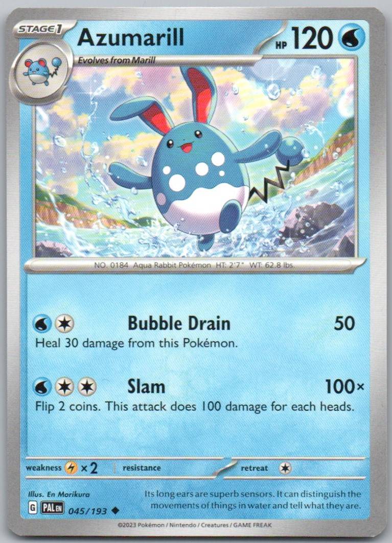 Azumarill 045 Normal Water Card - Paldea Evolved