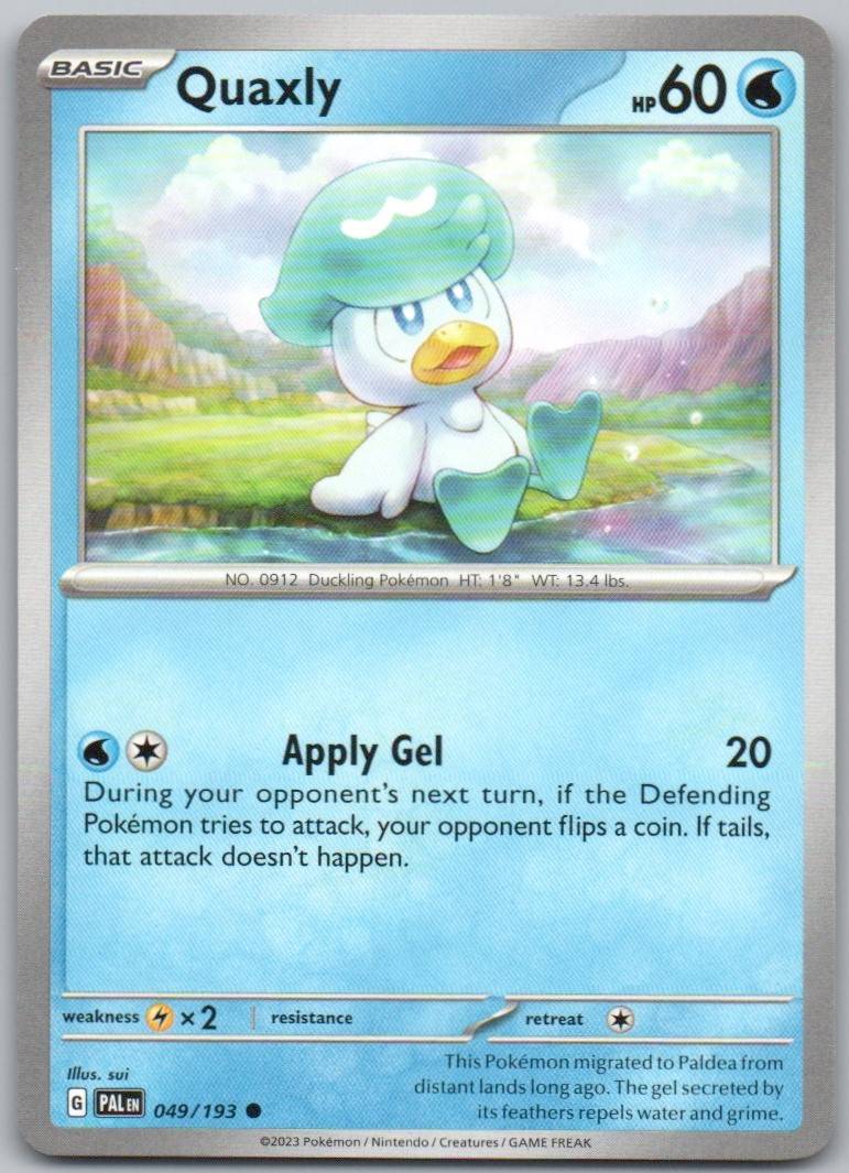 Quaxly 049 Normal Water Card - Paldea Evolved