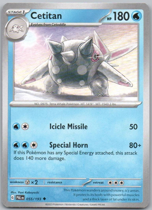 Cetitan 055 Normal Water Card - Paldea Evolved