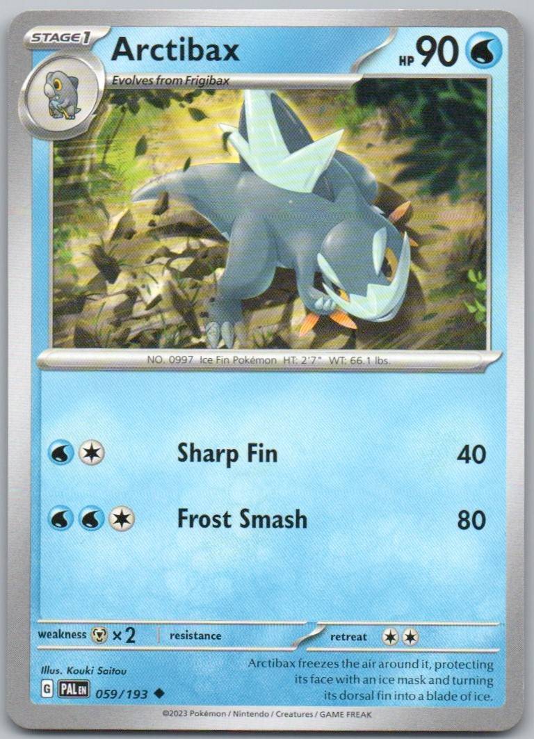 Arctibax 059 Normal Water Card - Paldea Evolved