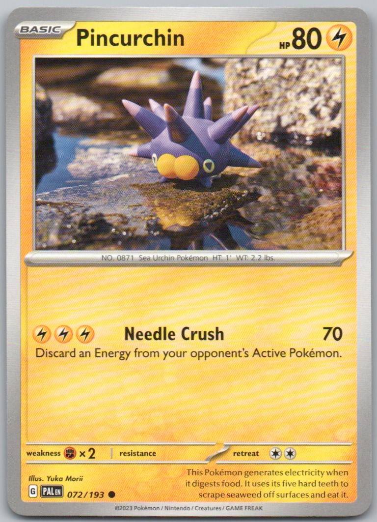 Pincurchin 072 Normal Lightning Card - Paldea Evolved