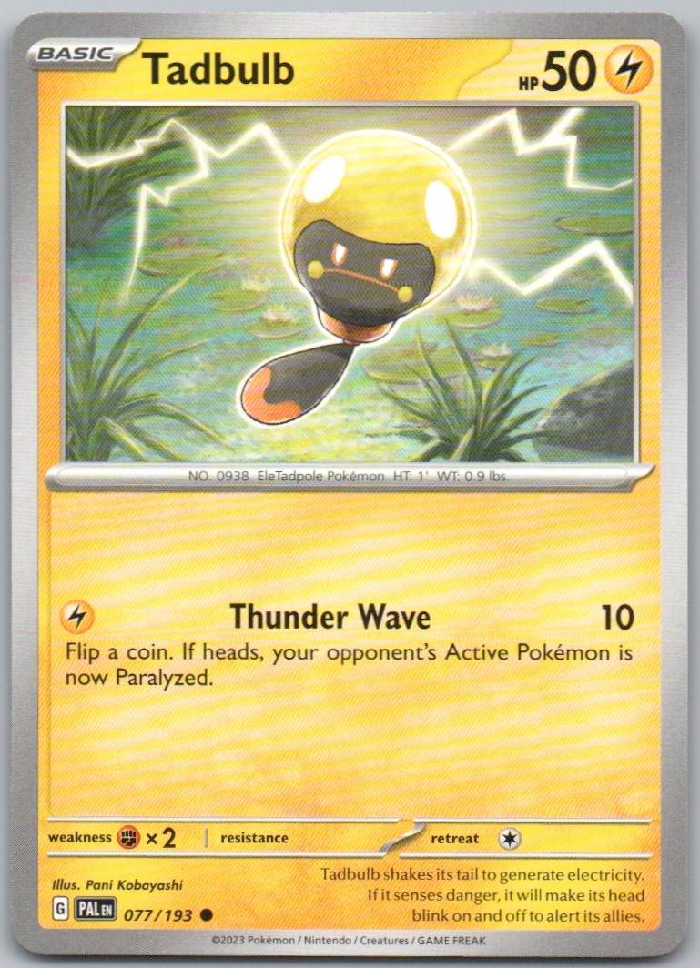 Tadbulb 077 Normal Lightning Card - Paldea Evolved