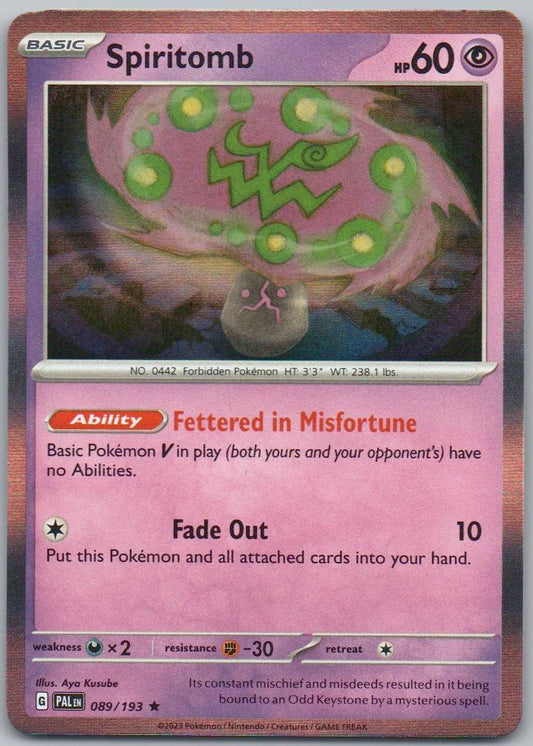 Spiritomb 089 Holo Psychic Card - Paldea Evolved