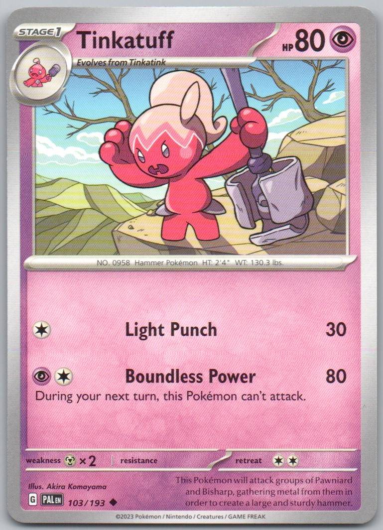 Tinkatuff 103 Normal Psychic Card - Paldea Evolved
