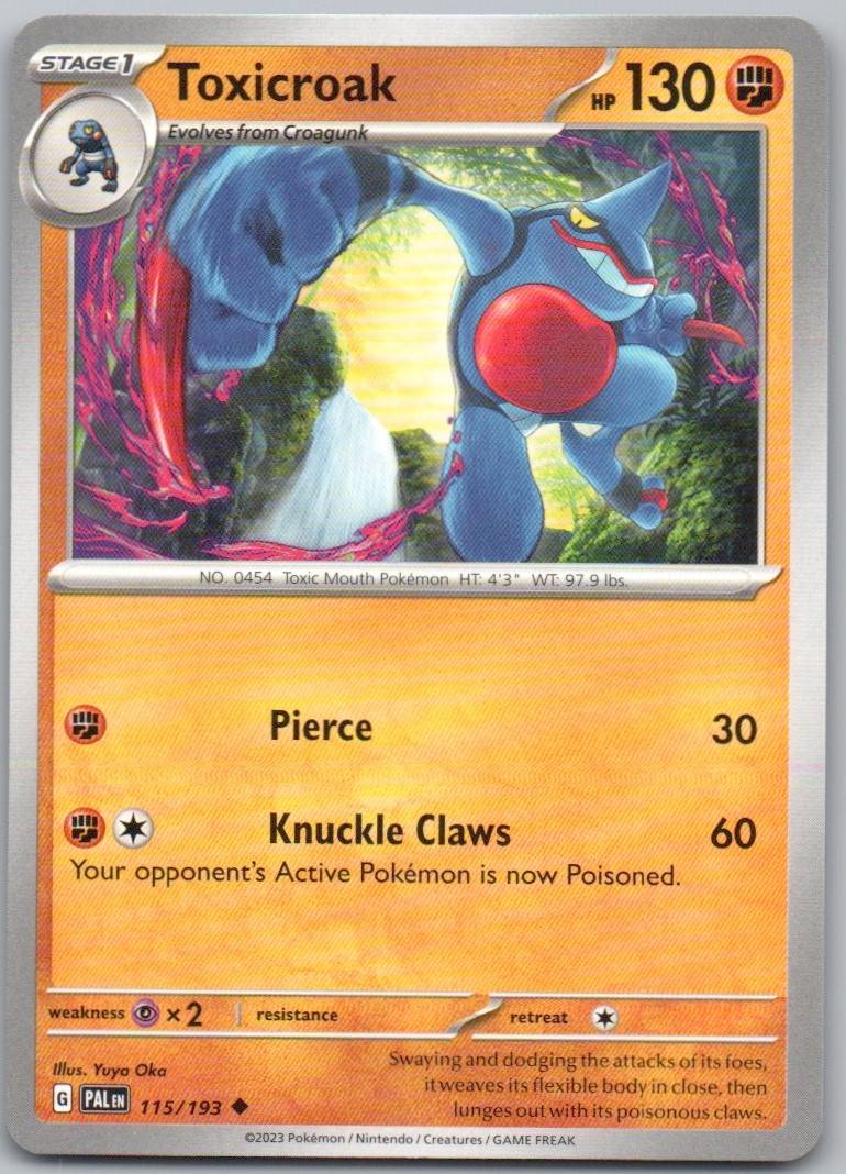 Toxicroak 115 Normal Fighting Card - Paldea Evolved