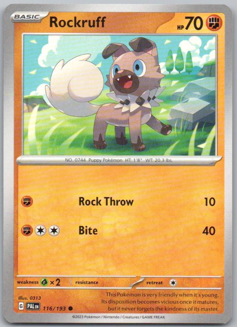 Rockruff 116 Normal Fighting Card - Paldea Evolved