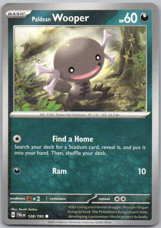Paldean Wooper 128 Normal Darkness Card - Paldea Evolved