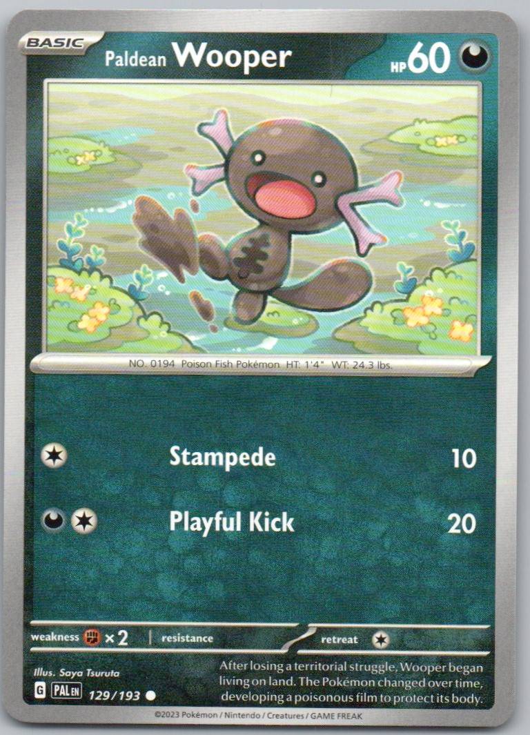 Paldean Wooper 129 Normal Darkness Card - Paldea Evolved