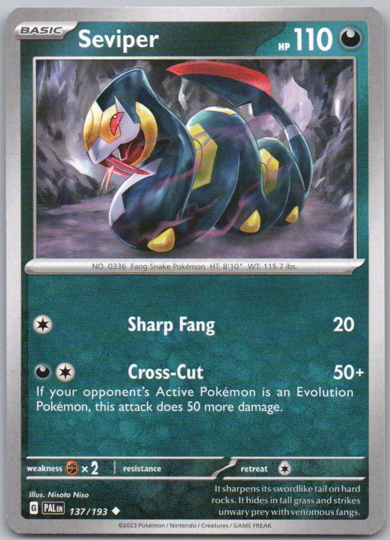 Seviper 137 Normal Darkness Card - Paldea Evolved