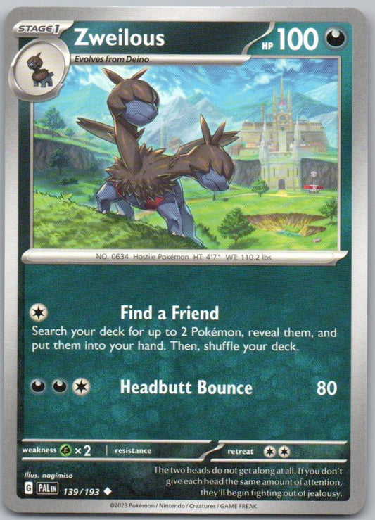 Zweilous 139 Normal Darkness Card - Paldea Evolved