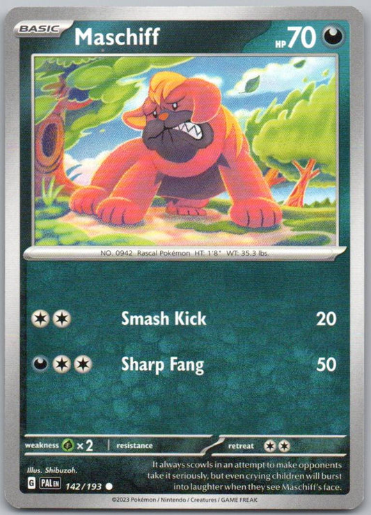 Maschiff 142 Normal Darkness Card - Paldea Evolved