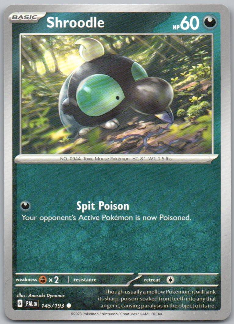 Shroodle 145 Normal Darkness Card - Paldea Evolved