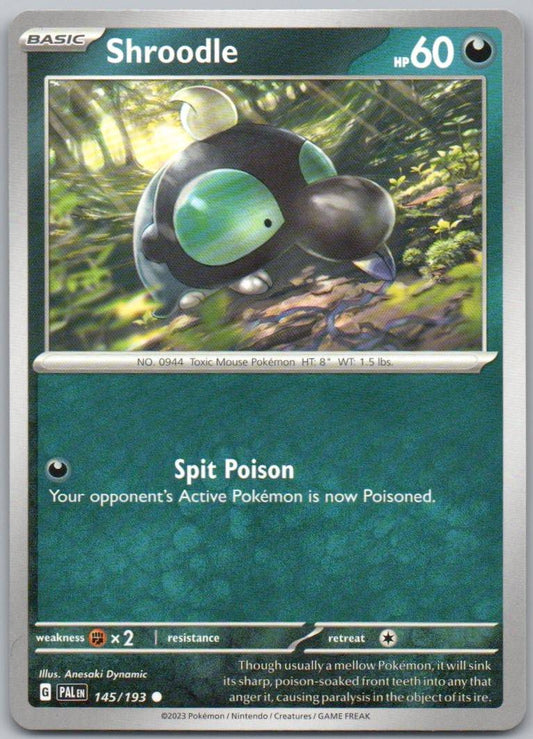 Shroodle 145 Normal Darkness Card - Paldea Evolved