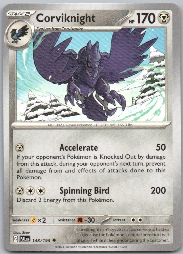 Corviknight 148 Normal Steel Card - Paldea Evolved