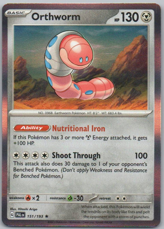 Orthworm 151 Holo Steel Card - Paldea Evolved