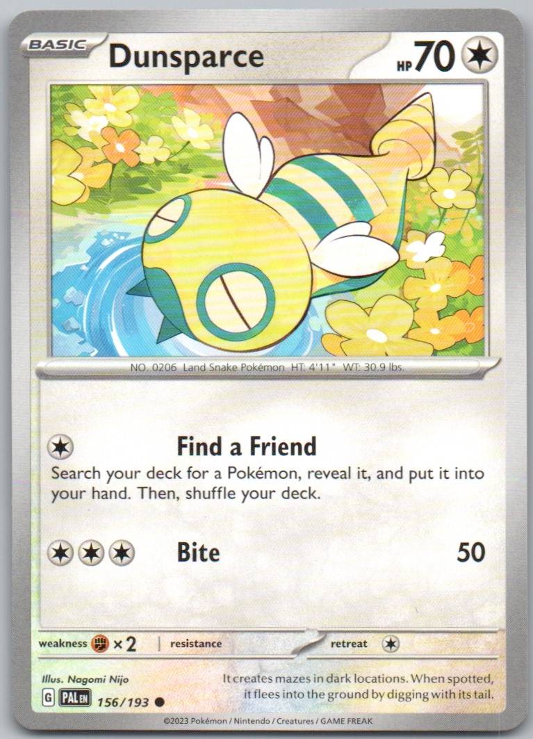 Dunsparce 156 Normal Colorless Card - Paldea Evolved