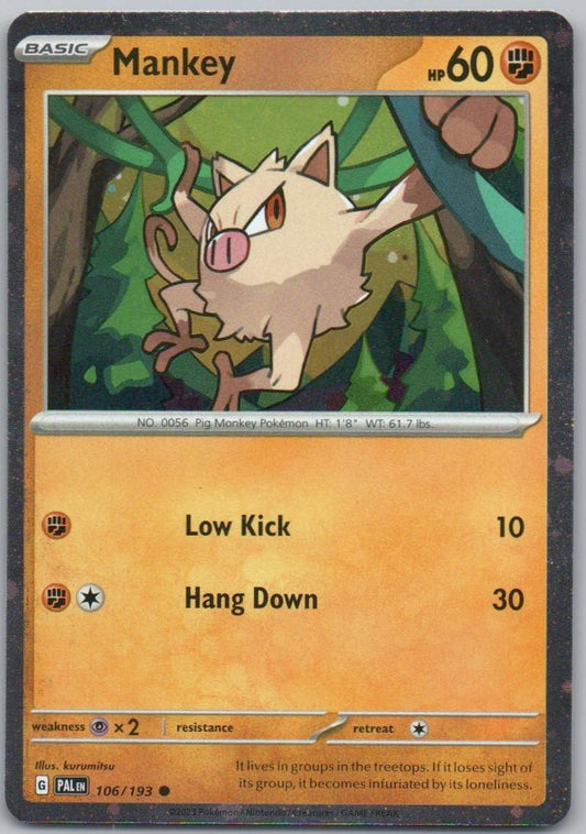 Mankey 106 Cosmos Fighting Card - Paldea Evolved