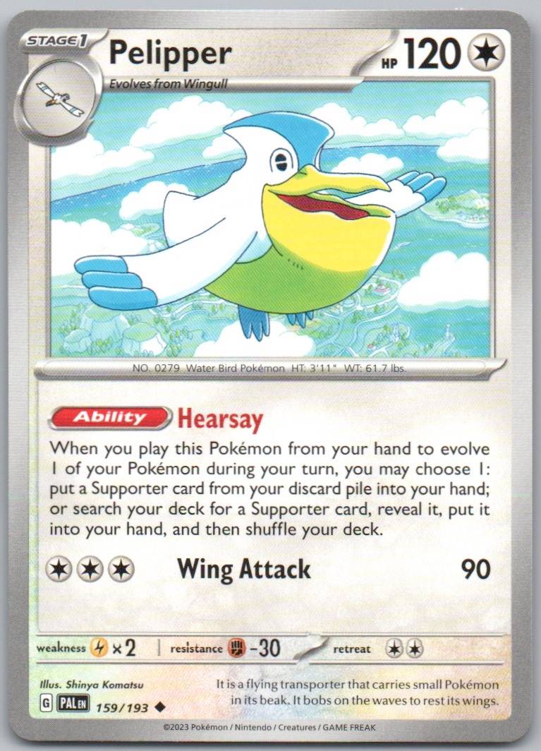 Pelipper 159 Normal Colorless Card - Paldea Evolved