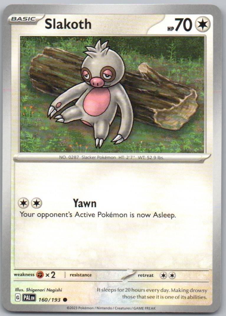 Slakoth 160 Normal Colorless Card - Paldea Evolved