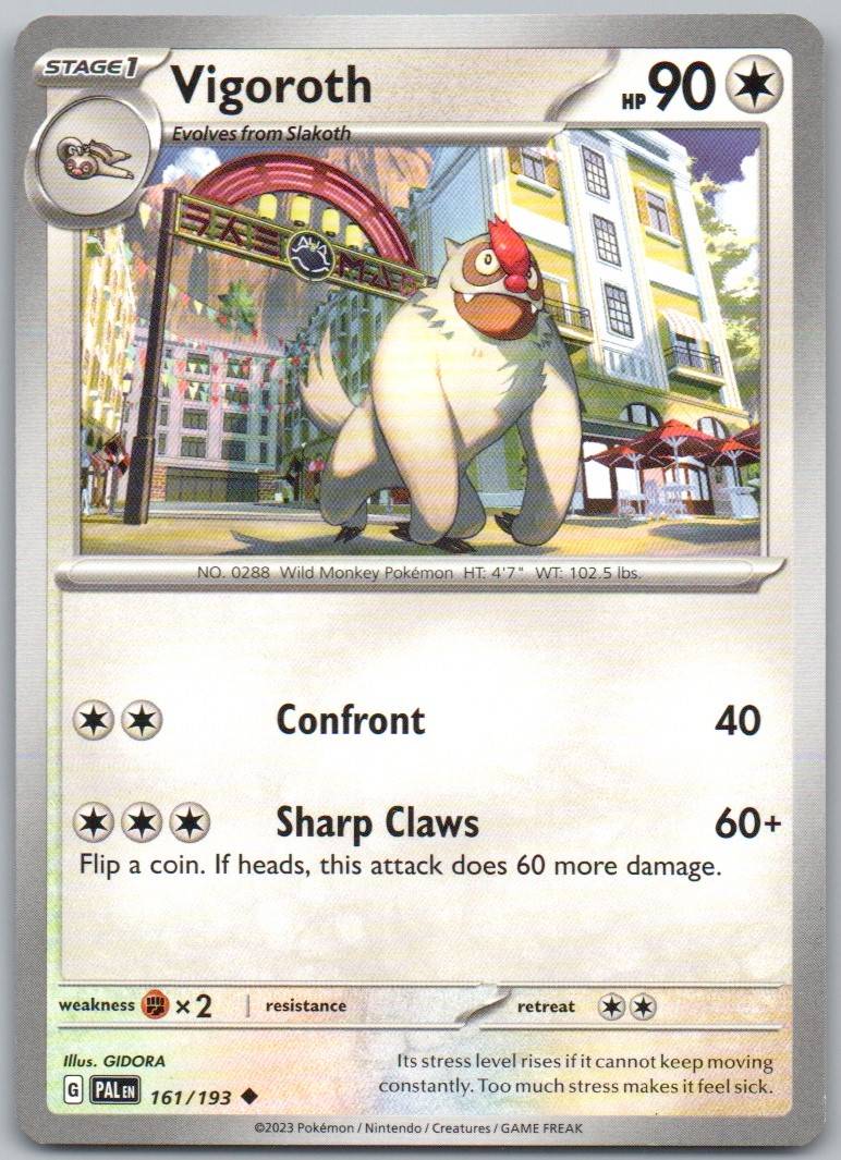 Vigoroth 161 Normal Colorless Card - Paldea Evolved